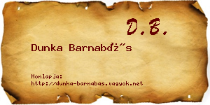 Dunka Barnabás névjegykártya