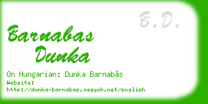 barnabas dunka business card